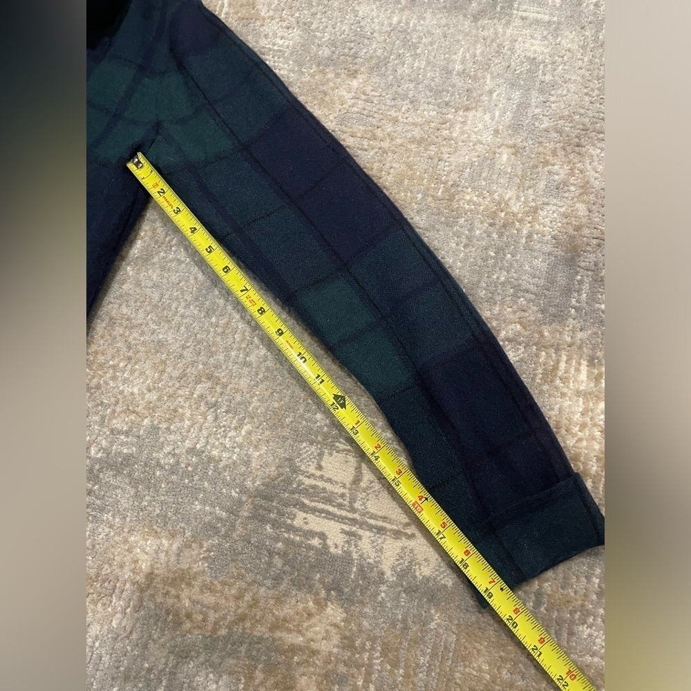 Tahari Soft Plaid Sweater Blazer Size Large Academia Career Preppy Green & Blue - Picture 8 of 8